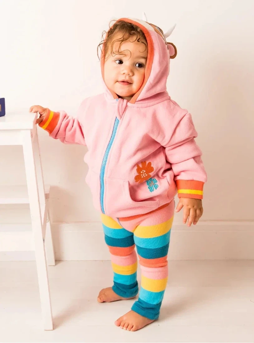 Girl in tights and hoodie
