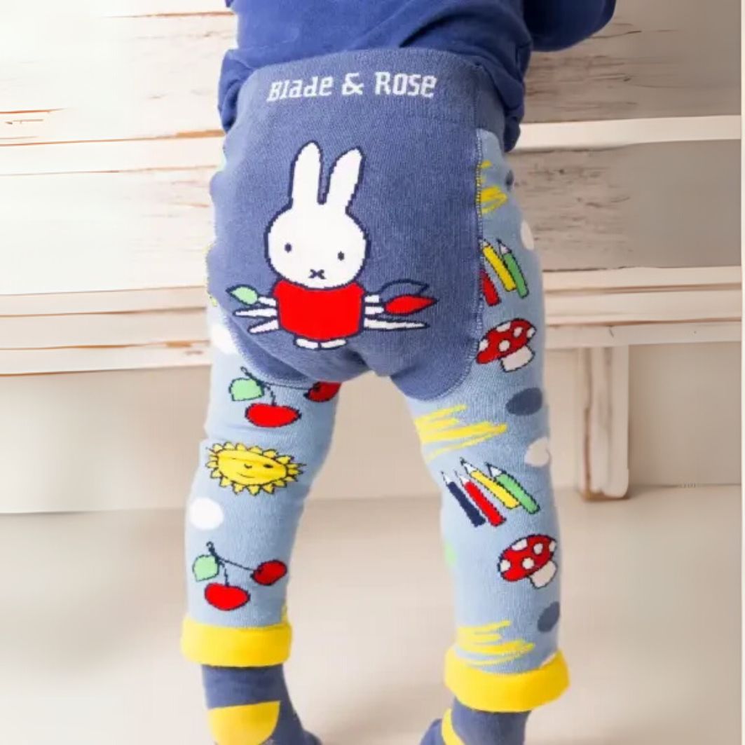 Children's leggings with cartoon design and 'Blade & Rose' branding.