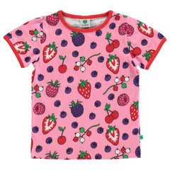 Smafolk Organic Kids s/s Tee - Berries - Sea Pink