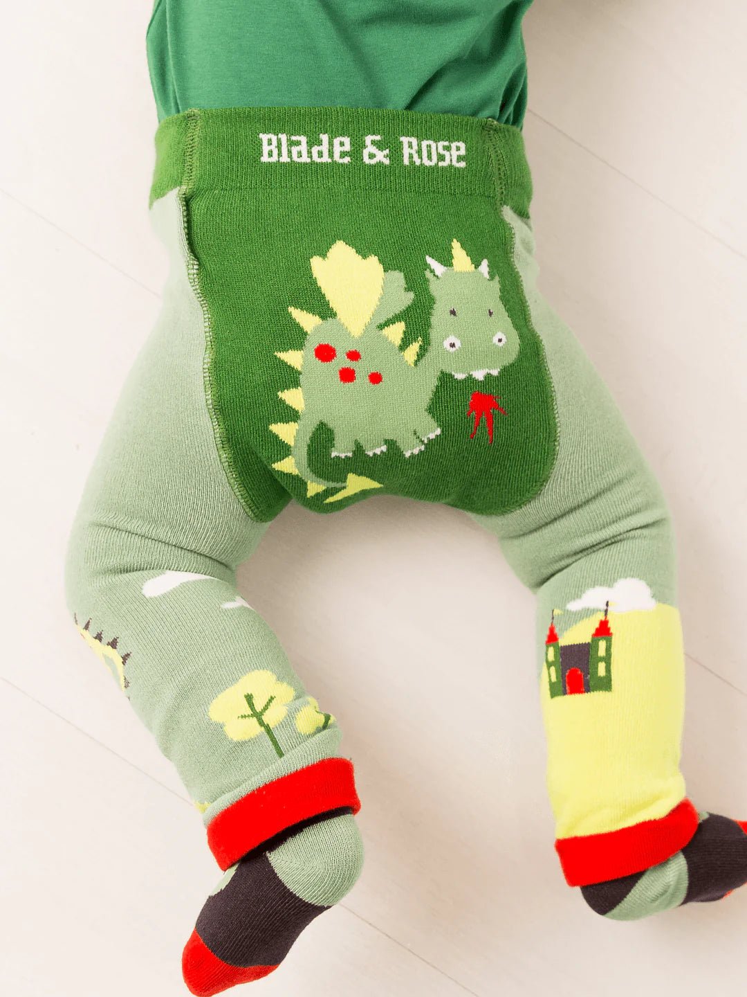 Child wearing Teddy the Dragon Bundle leggings