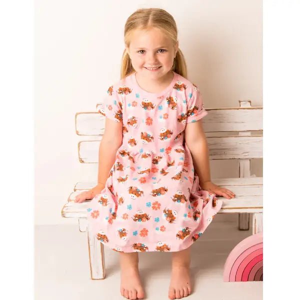 Blade & Rose Bonnie Highland Cow Kids Dress - Dresses