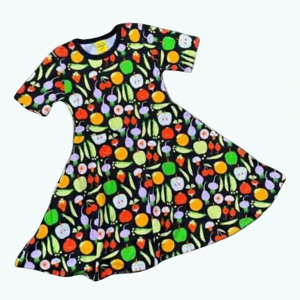 DUNS Sweden Harvest Skater Dress Black GOTS Organic Cotton - Dresses