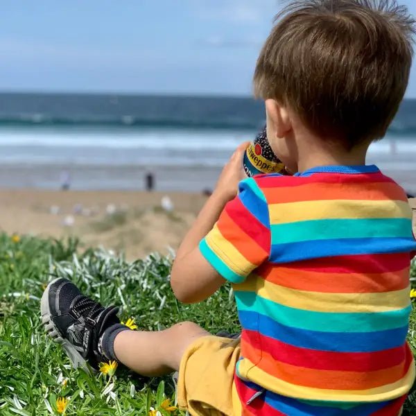 Frugi Organic Favourite Rainbow Stripe T-Shirt - T-shirts