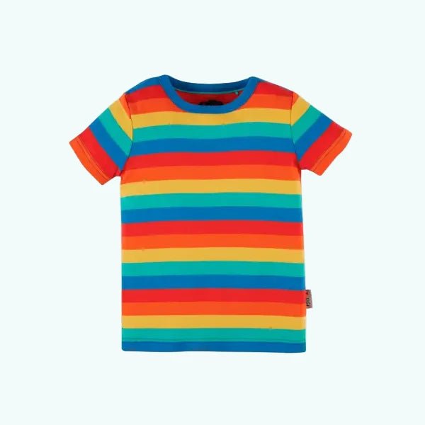 Frugi Organic Favourite Rainbow Stripe T-Shirt - T-shirts