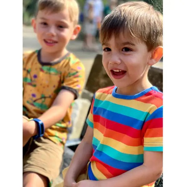 Frugi Organic Favourite Rainbow Stripe T-Shirt - T-shirts