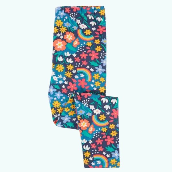 Frugi Organic Libby Girls Leggings Winter Hedgerow Print - Leggings
