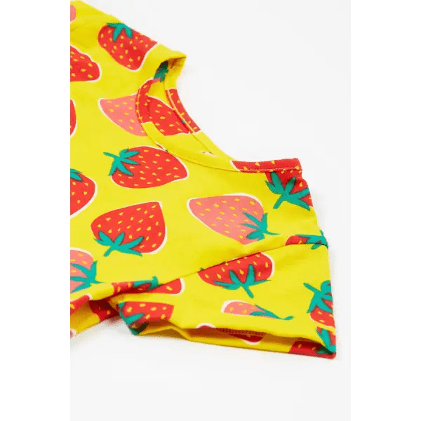 Frugi Spring Skater Dress Organic Cotton Strawberry Patch Twirly Skirt - Dresses