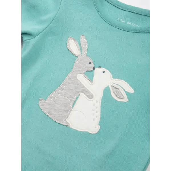 Kite Hare AppliquŽ Long Sleeved Baby Suit - Bodysuits