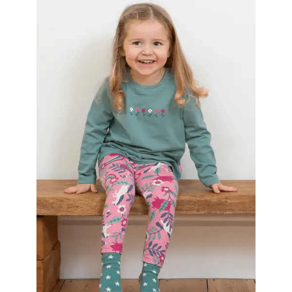 Kites Pig Pannage Print Organic Cotton Leggings - Leggings