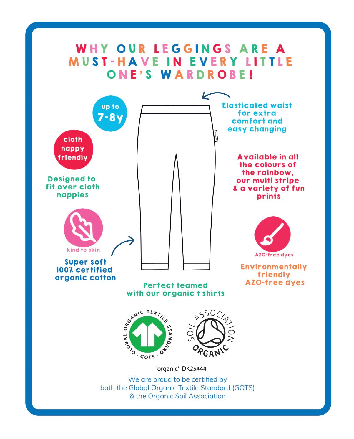 Toby Tiger Organic Pink Multi Stripe Leggings