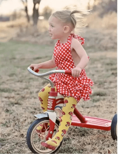 fun guy tights on girl riding bike