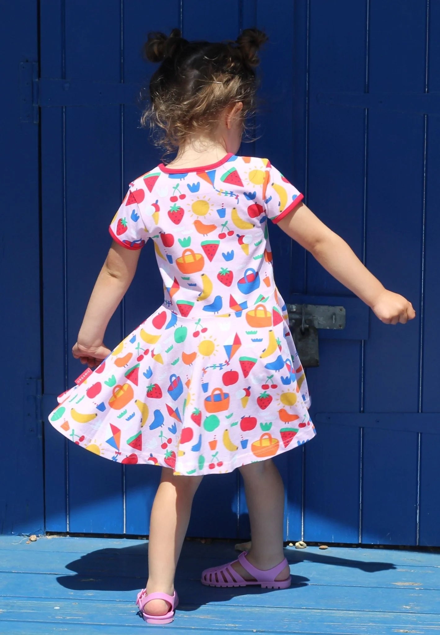 Toby Tiger Organic Picnic Print Skater Dress