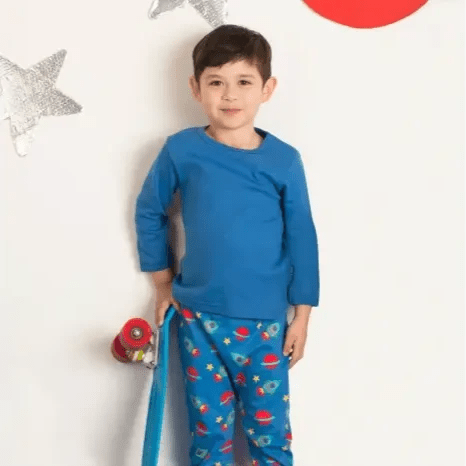 Toby Tiger Organic Blue Long Sleeve T-Shirt - T-shirts