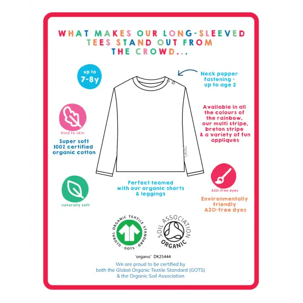 Toby Tiger Organic Pink Long sleeve T-Shirt - T-shirts