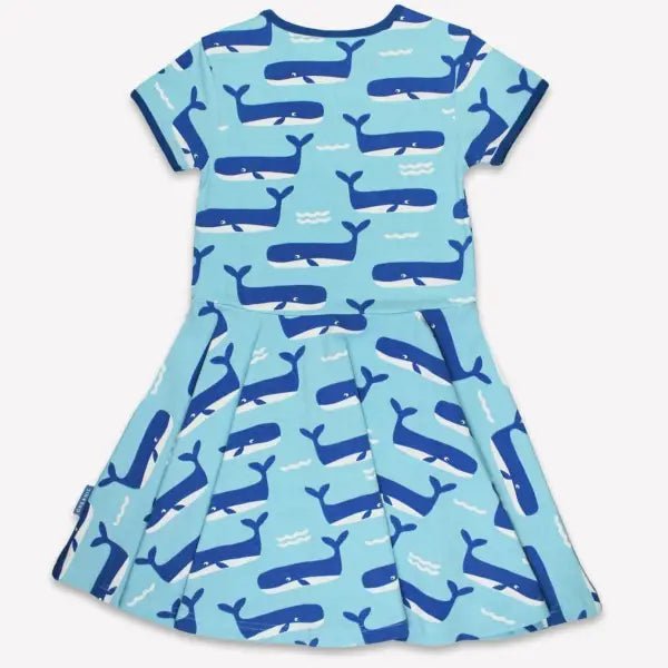 Toby Tiger Organic Whale Waves Print Skater Dress - Dresses