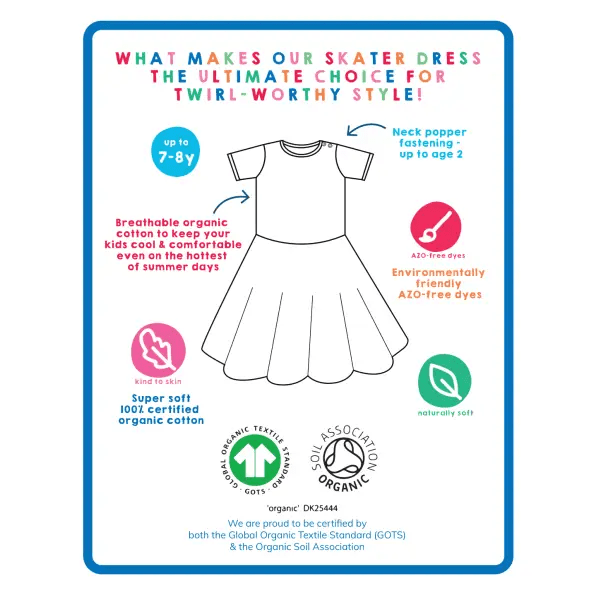 Toby Tiger Organic Whale Waves Print Skater Dress - Dresses