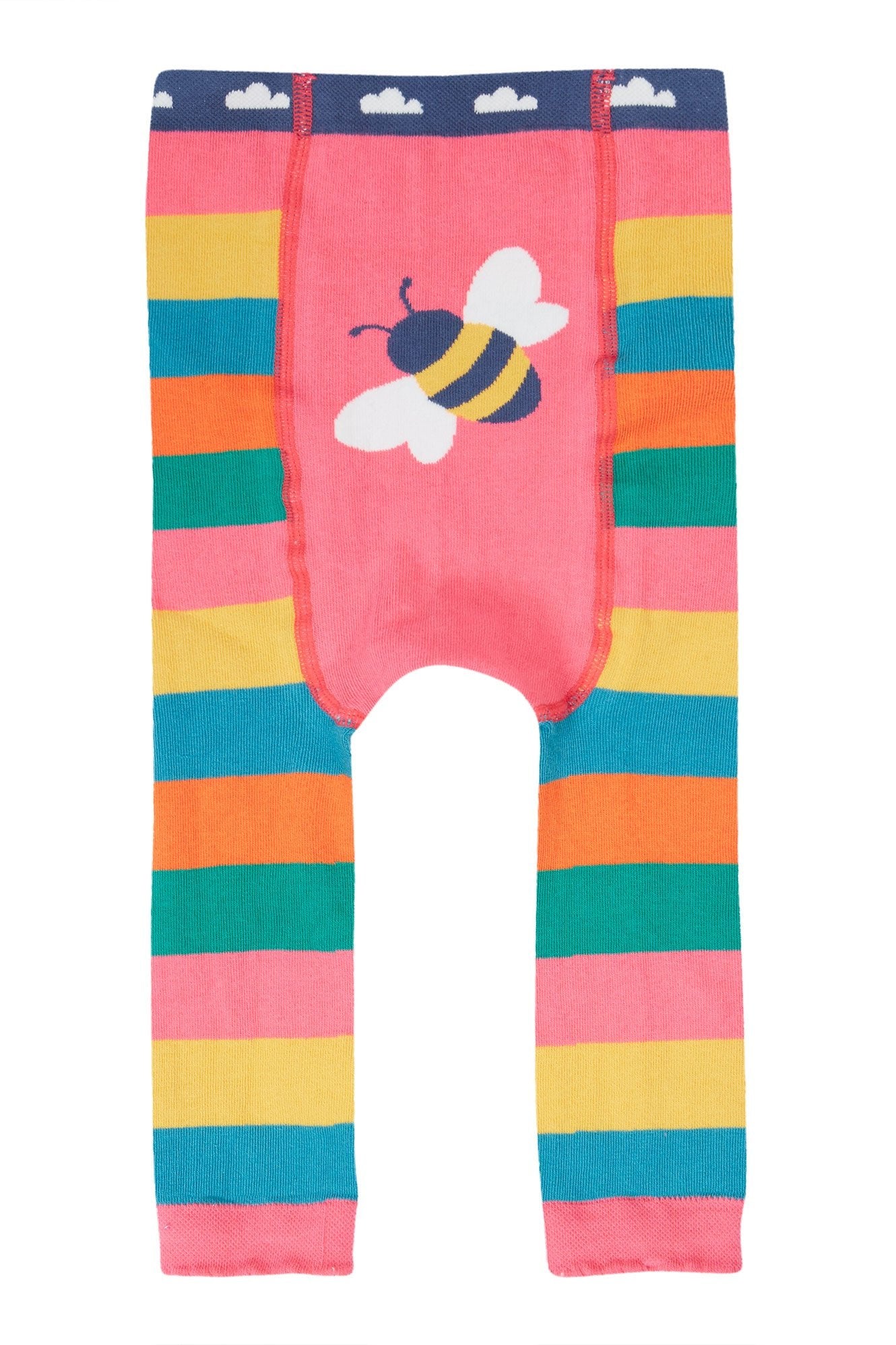 Frugi Little Knitted Leggings - Rainbow Bee