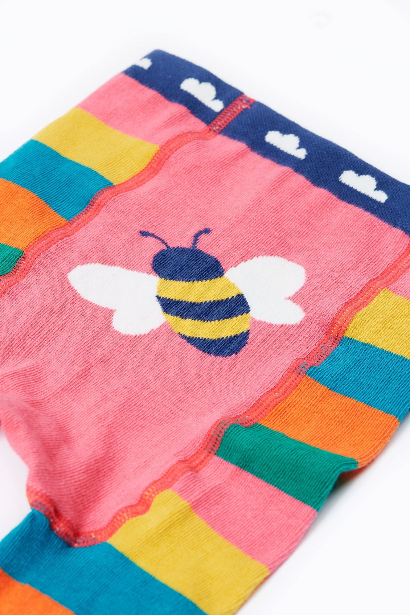 Frugi Little Knitted Leggings - Rainbow Bee