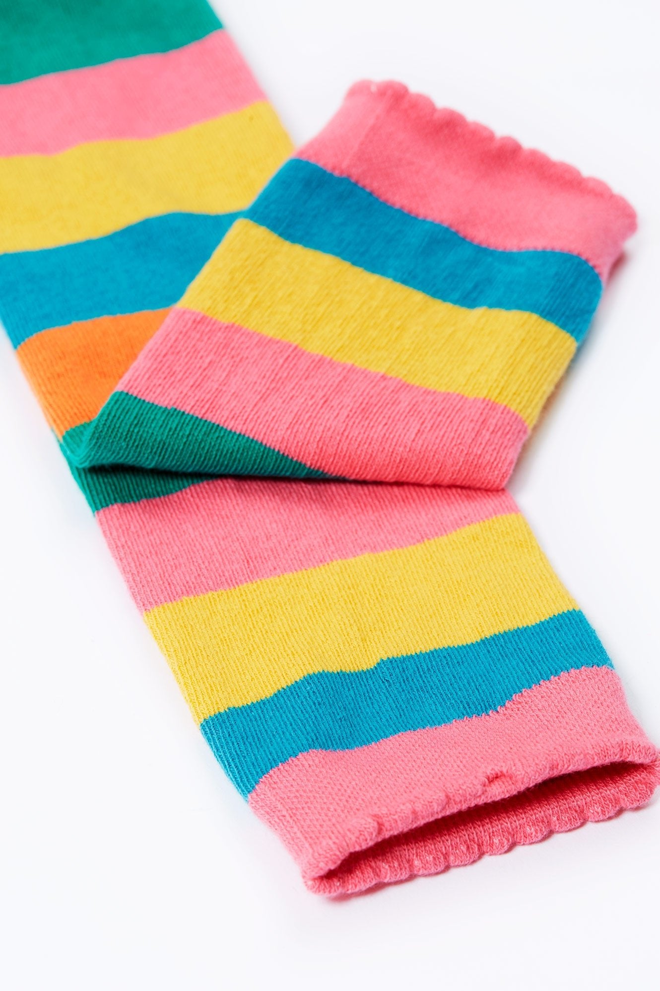 Frugi Little Knitted Leggings - Rainbow Bee