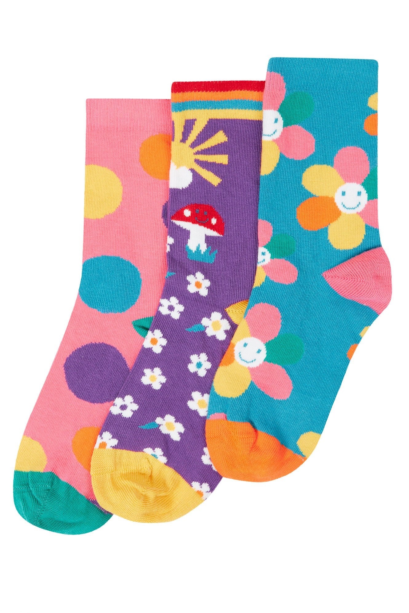 Frugi Rock My Socks 3 Pack - Flower Multipack