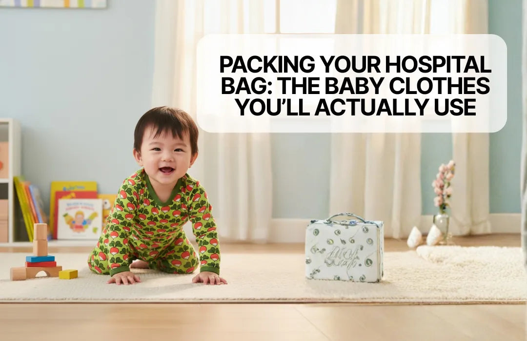 Boy wearing organic infant clothes 
