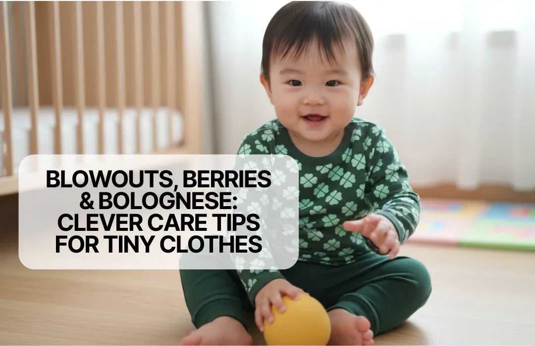 Boy wearing high quality organic infant clothes