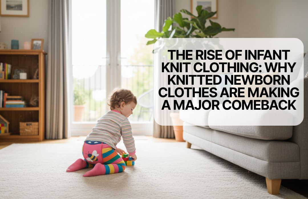 newborn girl wearing infant knit clothing