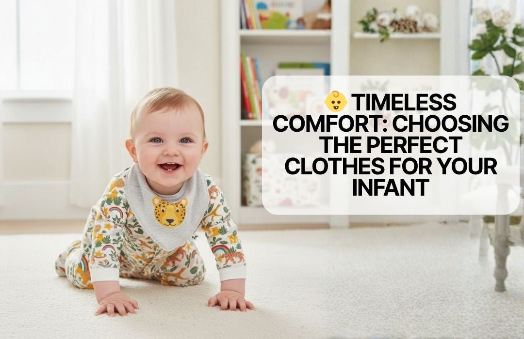 Baby wearing an organic romper form Frugi
