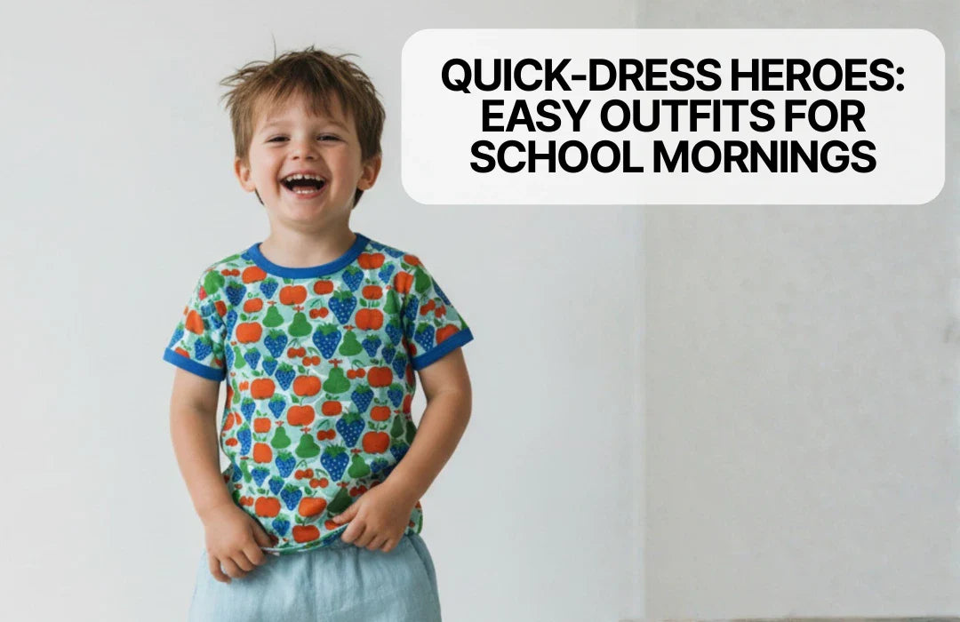 Boy wearing bright colorful kids clothes
