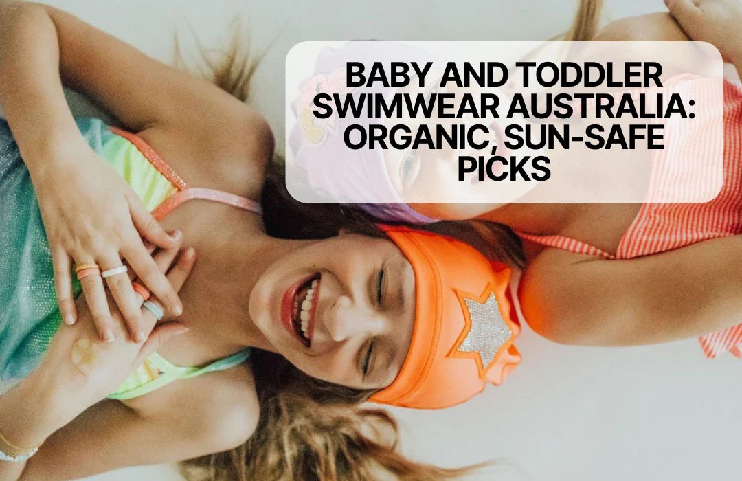 Girlas wearing organic swimwear