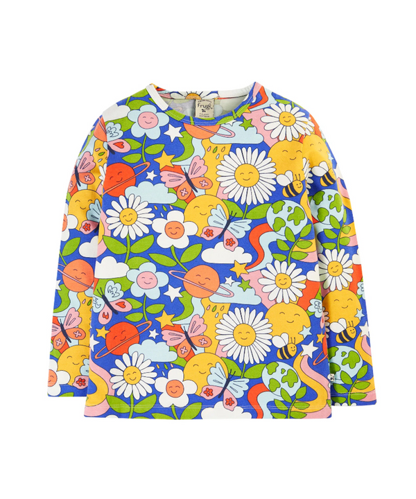 Frugi Organic Bryher Girls Top - Retro Happy Frugi T-shirts