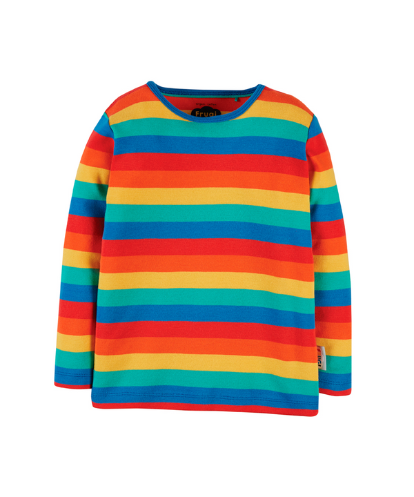 Frugi Organic Favourite l/s Tee - Rainbow Stripe Frugi T-shirts