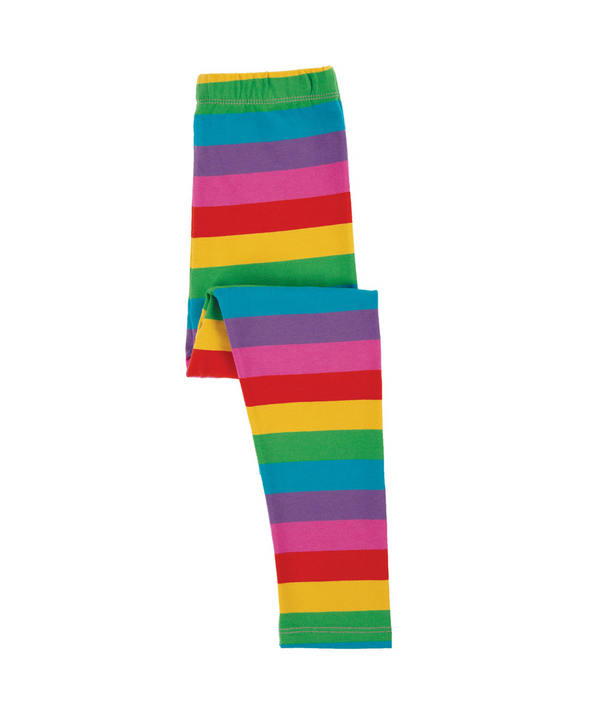 Frugi Organic Libby Leggings - Foxglove Rainbow stripe Frugi Leggings