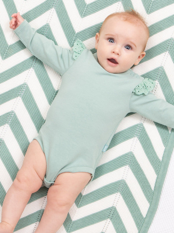 Kite Organic Broderie Bodysuit – Soft Spruce Kite Bodysuits