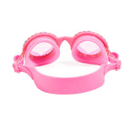 Back view of Bling2o Pool Jewels Candy Bracelet Swim Goggles showing the pink silicone strap