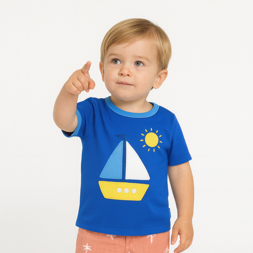 Boy_wearing blue boat_tshirt