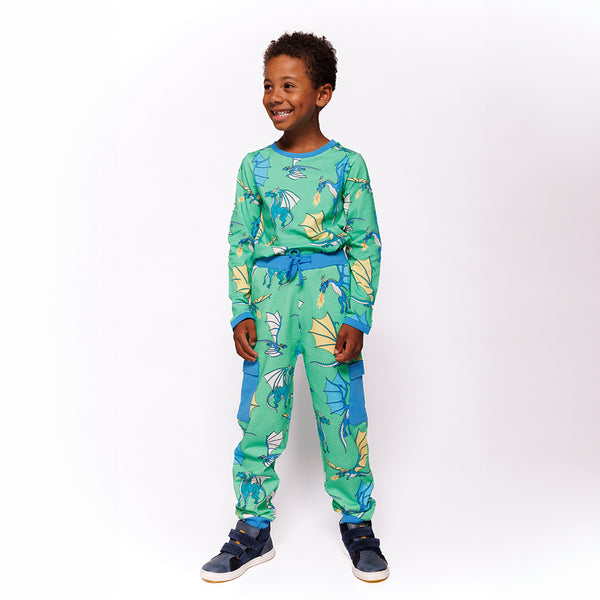 Smafolk Clover Flying Dragons Boys Organic Pants Smafolk Pants