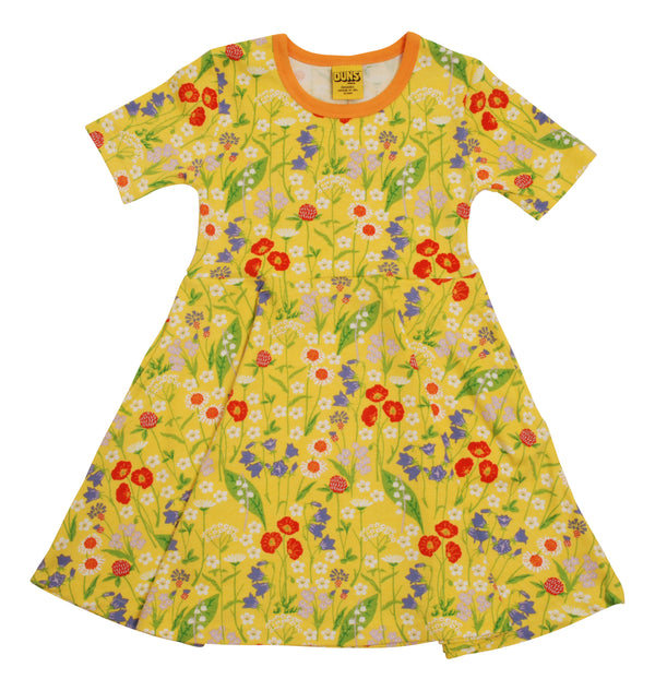 Duns Sweden | Midsummer Flower Skater Dress | Snapdragon Yellow - Blazing Orange Accent