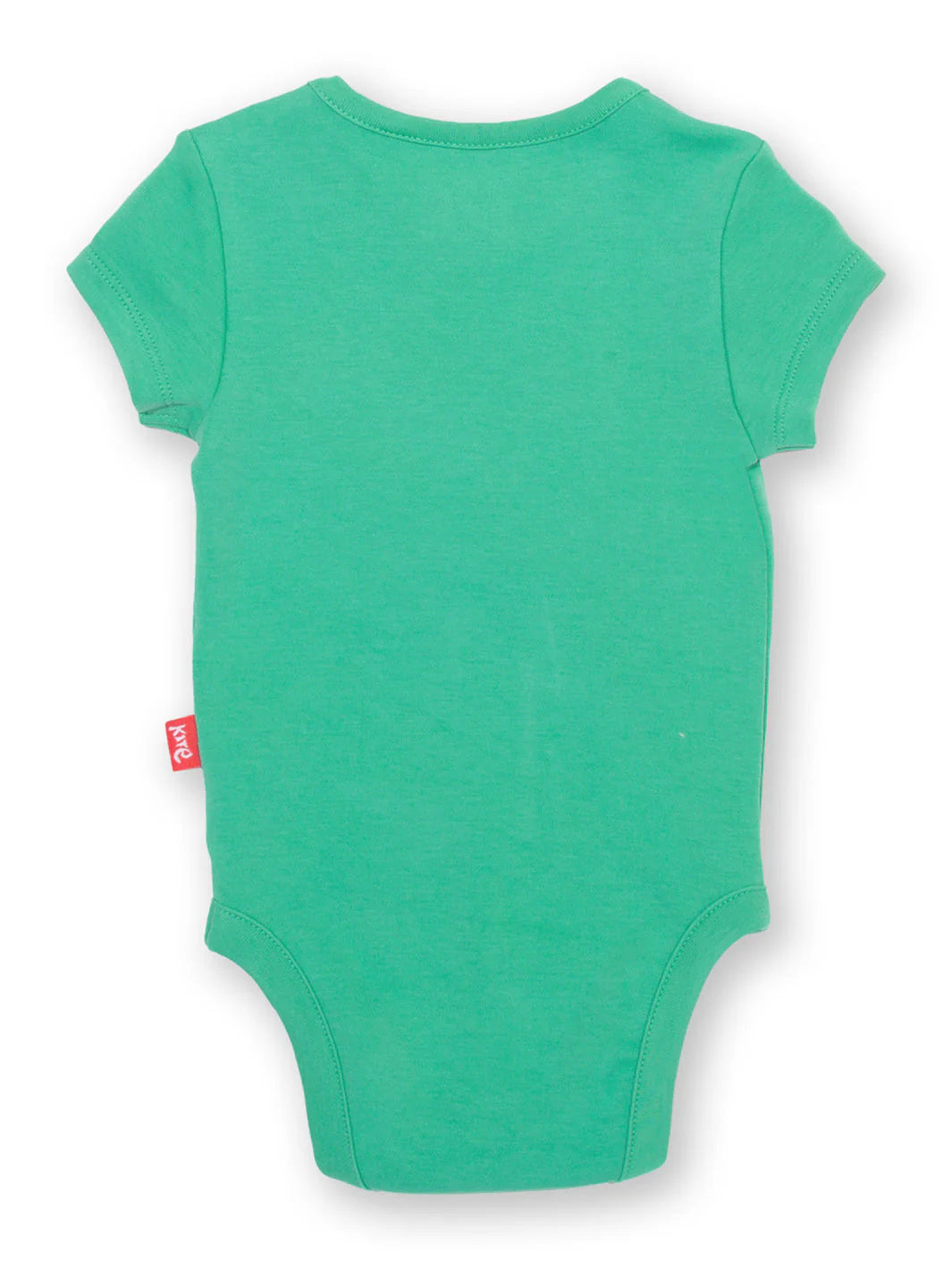 Green baby onesie on a white background
