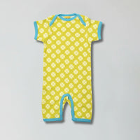 Sulphur spring green clover print organic cotton summer suit romper for babies — Baby Goes Retro