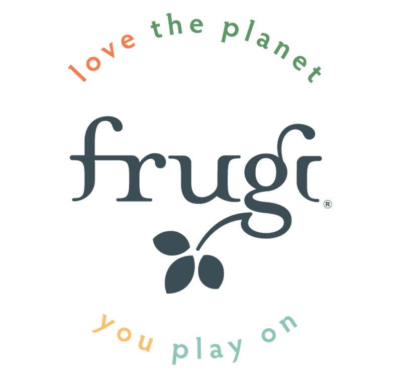 Frugi logo with 'love the planet' and 'you play on' text on a white background