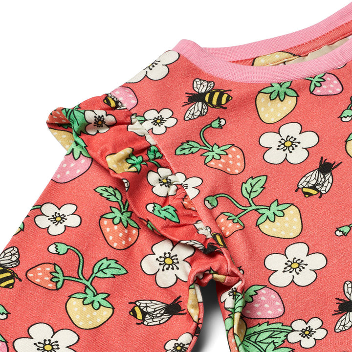 Smafolk Pink Strawberry Long Sleeve Blouse – Girls Smafolk Long-sleeved tops