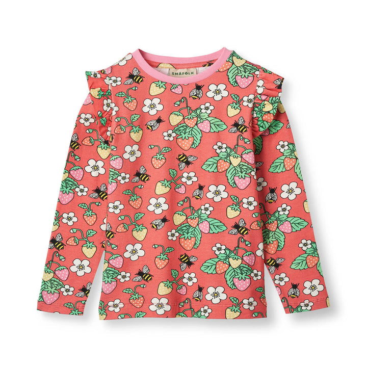 Smafolk Pink Strawberry Long Sleeve Blouse – Girls Smafolk Long-sleeved tops