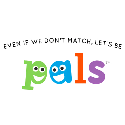 Colorful 'pals' logo with text on a white background