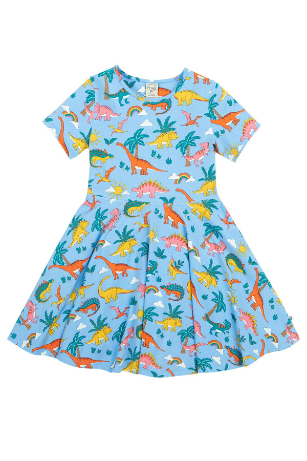 Frugi Sunshine Skater Bluebird Dinoland Dress Frugi Dresses