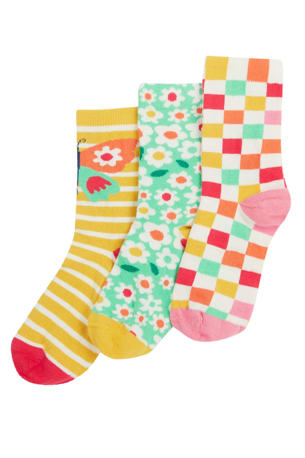 Frugi Rock My Socks Butterfly Multipack 3 Pack Frugi Socks