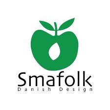 Smafolk logo with a green apple shape and 'Danish Design' text on a white background