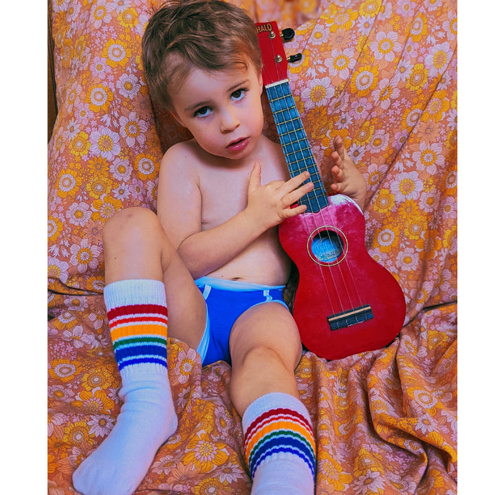 10" Toddler Rainbow Striped Tubes by Pride Socks Pride Socks Socks
