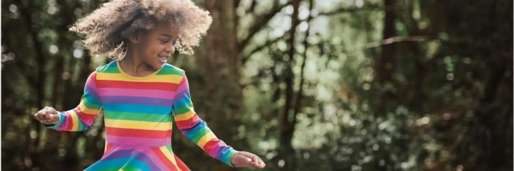 Frugi rainbow dress long sleeve