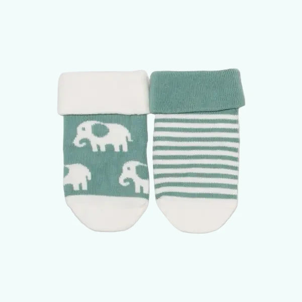 Baby Socks Sweet Two Pack Set Elephant Pair Feet Cosy - Socks
